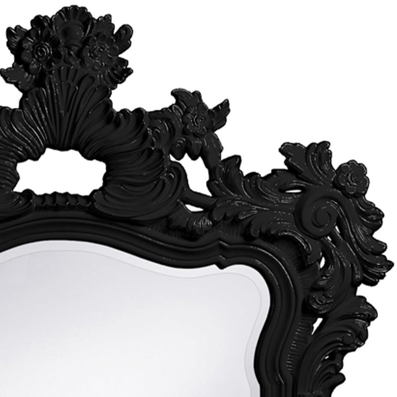 Miroir mural et coiffeuse Cilegon, Noir lustré