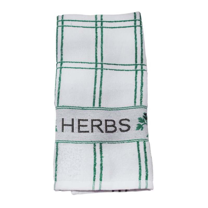 Cotton Stripe Embroidered Kitchen Towel Linen Set