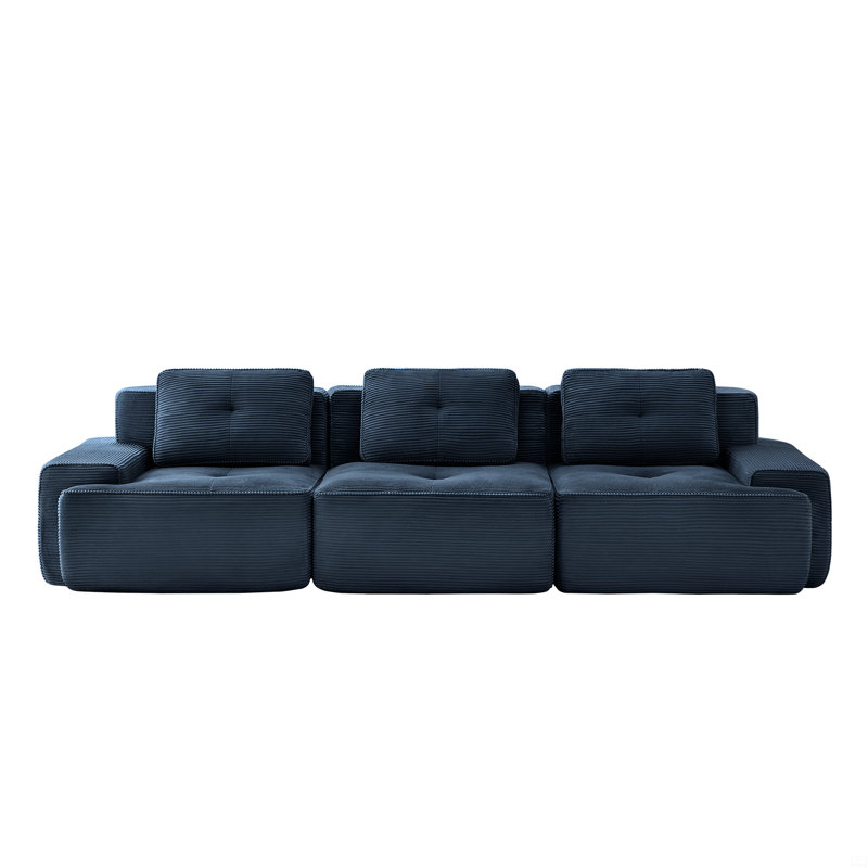 Canapé modulaire de 117 po, H 32,7 po x l 117,3 po x P 40,9 po, Bleu