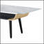 Table basse Landon de 47 pouces avec texture marbre gris verre et design en bois cintré pour une élégance moderne-767005408