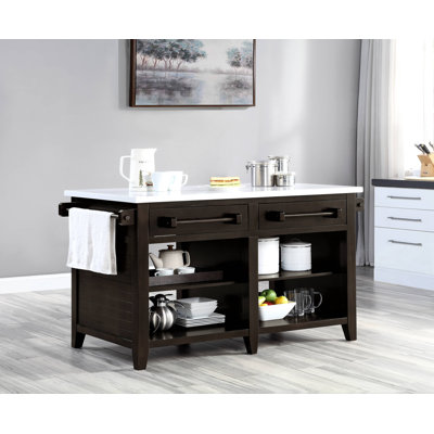 Strattenburg Marble Top Kitchen Island