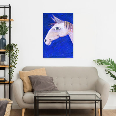 Art mural cheval fantaisiste blanc fantaisiste