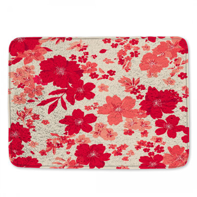 Floral Bath Mat Nature Bathroom Decor Bohemian Boho