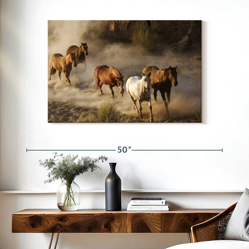 Chevaux sauvages au galop, H 26 po x l 39 po