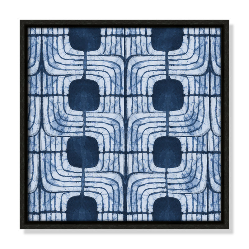 «Blu Batik II» par Emma Peal, H 13,5 po x l 13,5 po, Espresso