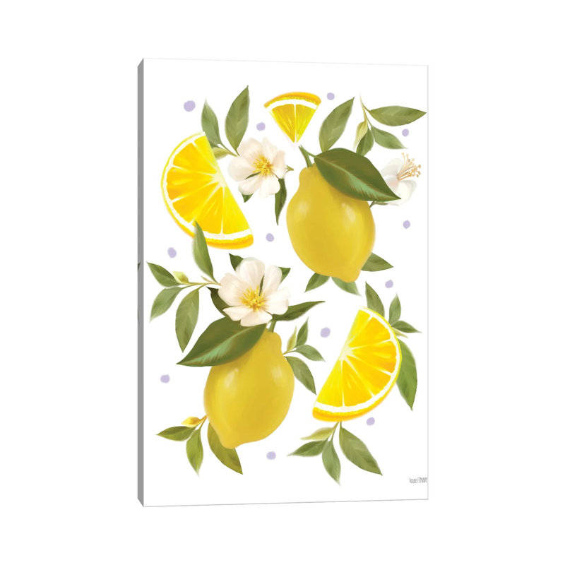 Citrus Lemon Botanical by House Fenway - Wrapped Canvas Print, 101.6 cm H x 66.04 cm W x 1.91 cm D