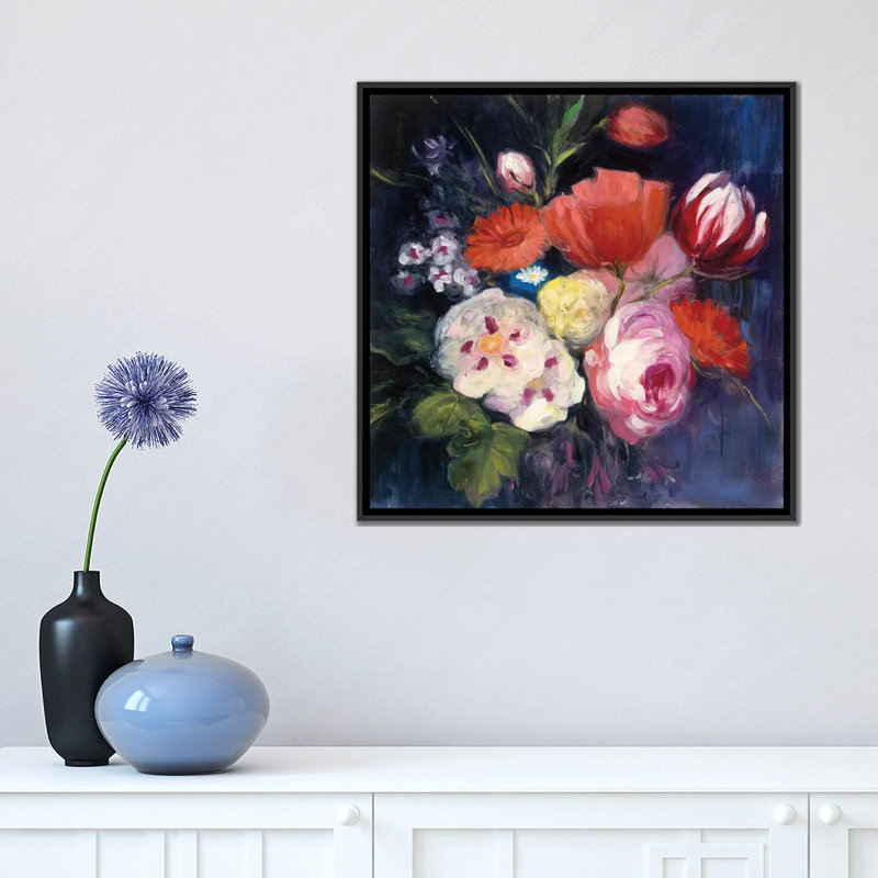 « fraîche cut », reproduction d’art sur toile, H 18 po x l 18 po x P 1,5 po, Toile avec cadre noir, Pas de tapis