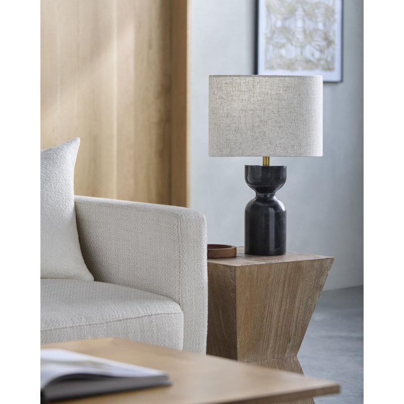 Lampe de table Shanniya, Noir, noir, noir, noir
