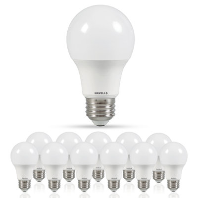 Havells Adore A19 Dimmable LED Light Bulbs, 9W (60W Equivalent), 810 Lumens, E26 Base, Energy Saving, Instant Brightness, 15,000 Hour Lifespan, 5000K-Daylight White, Value Pack 12