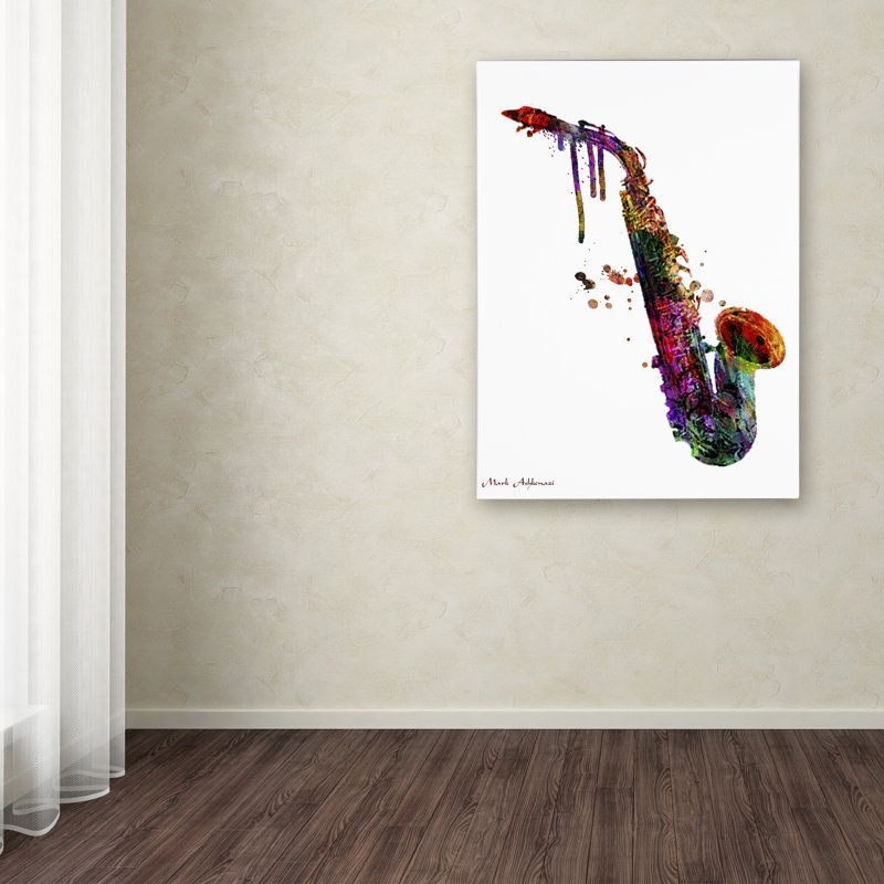 « saxophoniste ii », impression sur toile tendue, H 19 po x l 14 po x P 2 po
