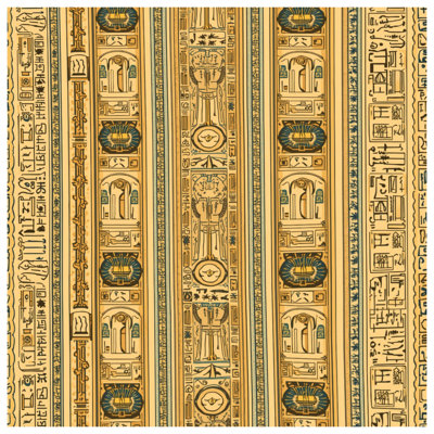 Édredon égyptien à motif hiéroglyphique égyptien