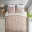 Ensemble d'édredon en jacquard de coton 3 pièces rosé-113361631
