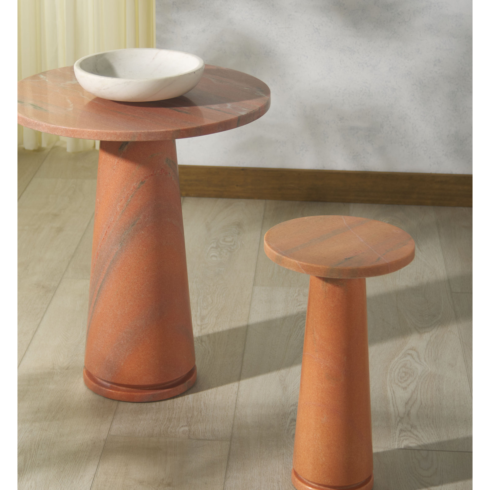 Alysson 21" Genuine Marble End Table, Clay