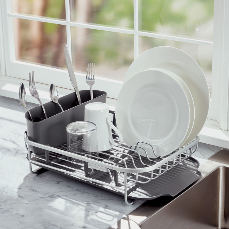 KitchenAid® Aluminum Dish Rack, Charcoal Gray, 6.5" H x 12.2" W x 17.32" D