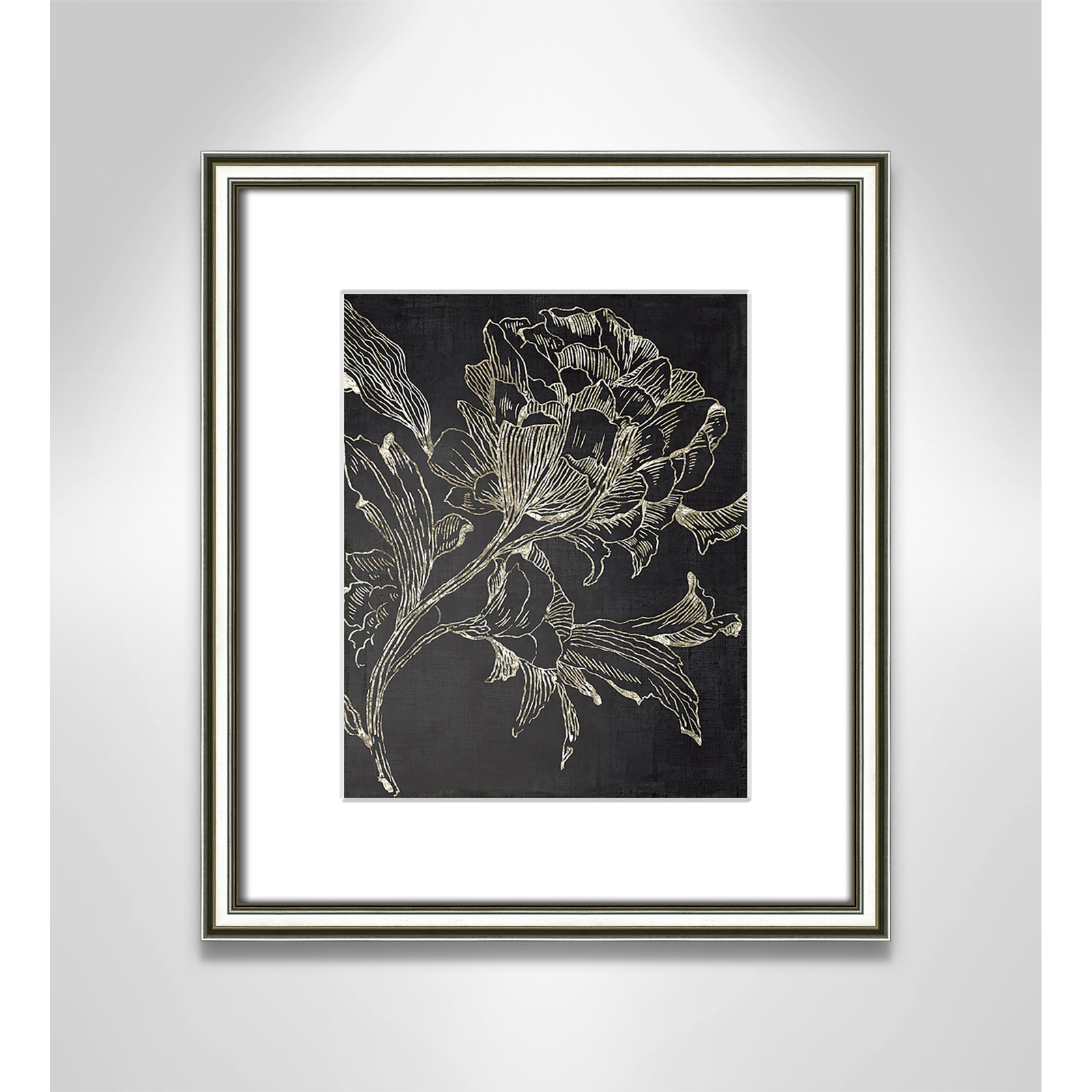 Clarendon "Golden Flower Folklore I" Print, 16.25" H x 14.25" W, Silver Framed