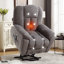 Fauteuil inclinable électrique pour personnes âgées | chaleur et massage | positions infinies | Poche latérale et port USB | chaise de salon | gris