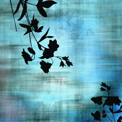Aqua Floral II by James Burghardt - Wrapped Canvas Print