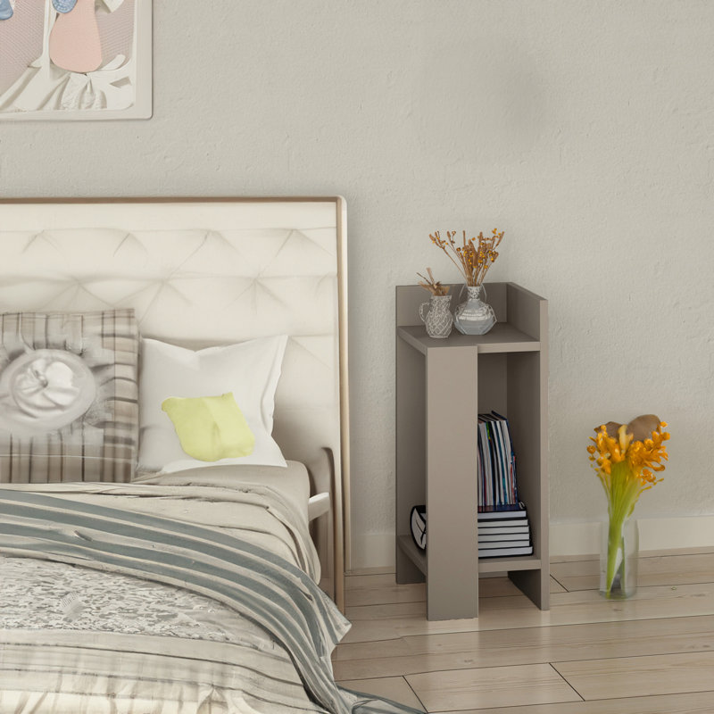Table de chevet Kaline en gris, Gris