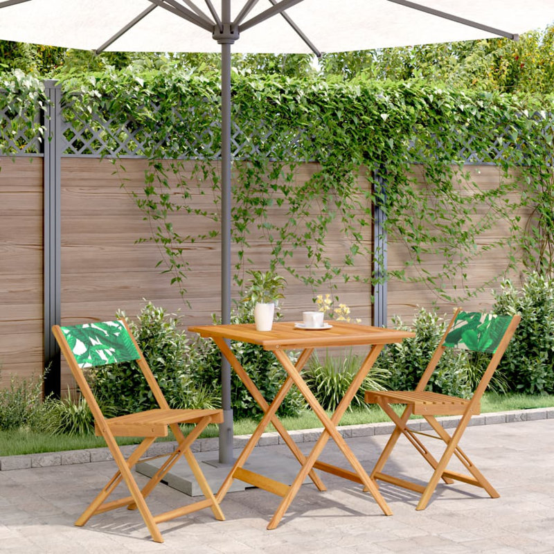 2 - Person Wood Patio Dining Set with Square Table