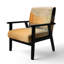 Chaise d'appoint abstraite moderne et transitionnelle - Fauteuil beige à formes modernes et douces-676238200