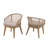 7-piece Outdoor Dining Set With Solid Wood Table And 6 Rope-woven Acacia Wood Chairs