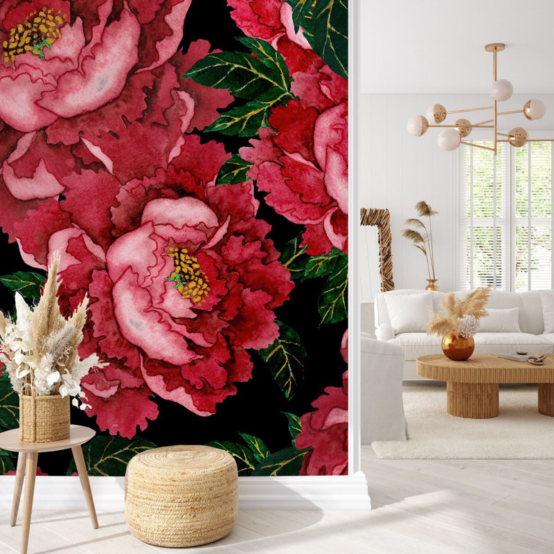 Floral Wall Mural, 8.33' W x 8.33' L