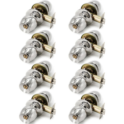 Keyed (Entry) Chrome Round Knob