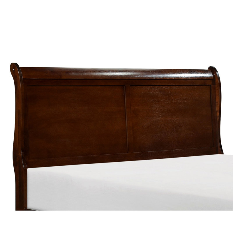 1Pc Queen Size Sleigh Bed Traditional Design, Brown, Queen