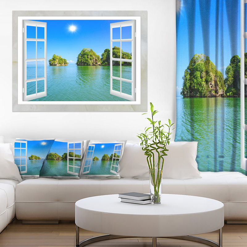 «Open Window to Ocean Islets», reproduction, H 30 po x l 40 po x 1,5 po, Métal