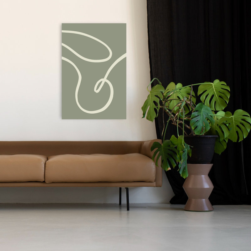 «Flowing Sage Lines», reproduction d'art abstrait cheval contemporain, 48" H x 32" W