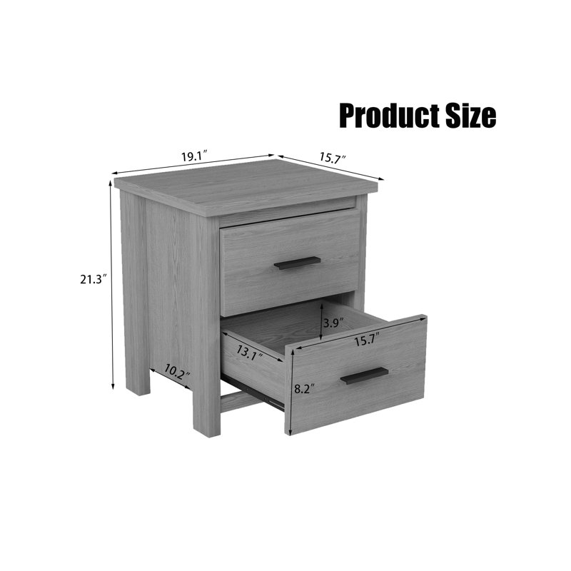 Table de chevet Couto, Gris