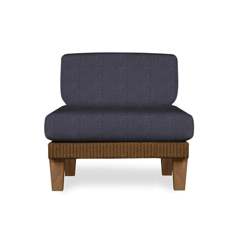 Catalina Outdoor Teak Lounge Chair, Decorline Navy, Bark