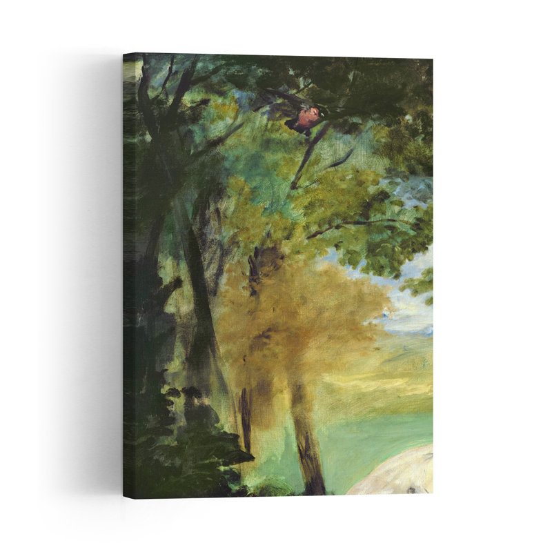 Dejeuner Sur L'Herbe, 1863 Impressionist Abstract Contemporary Fruit Landscape Wall Art Print by Edouard Manet - Wrapped Canvas Print