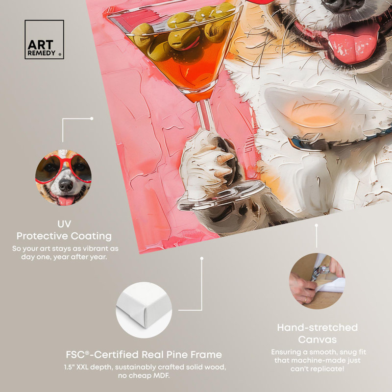 Sunbeam Pup Abstract Wrapped Canvas Art Print, 12" x 12"