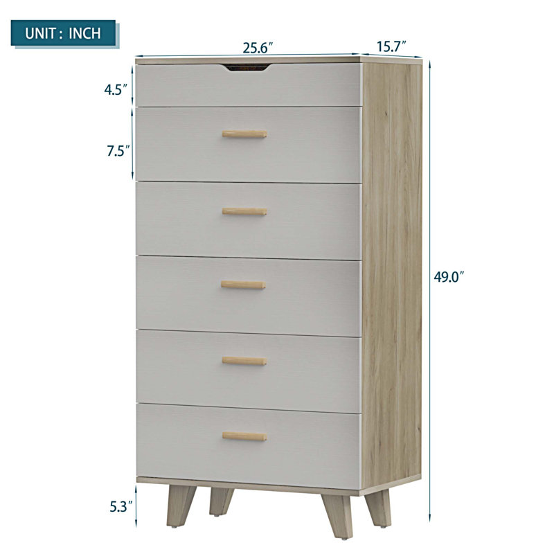 Commode 5 tiroirs avec miroir