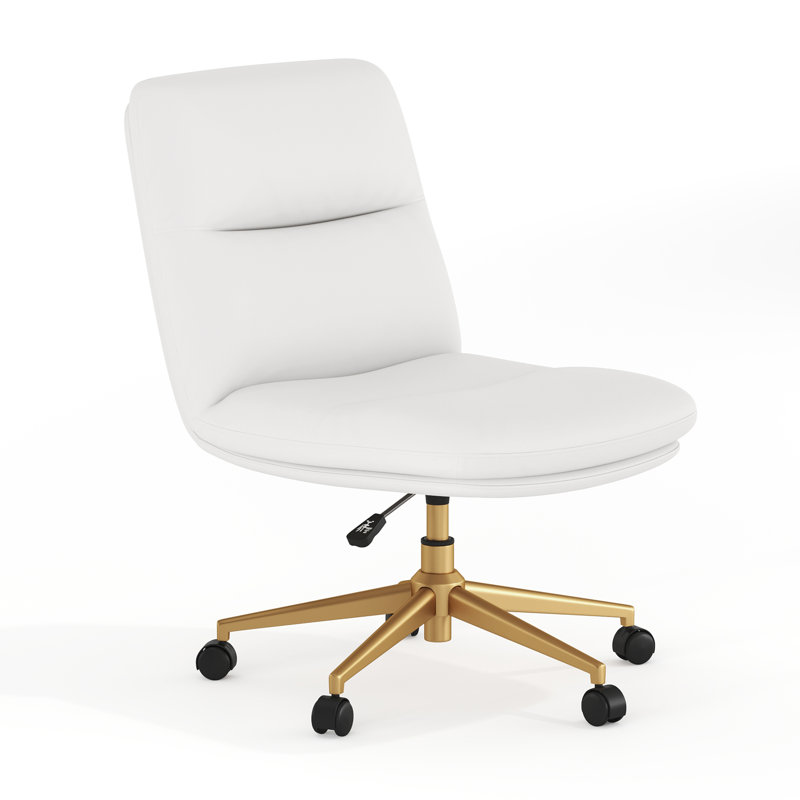 Chaise de bureau Chloe, Doré, Blanc