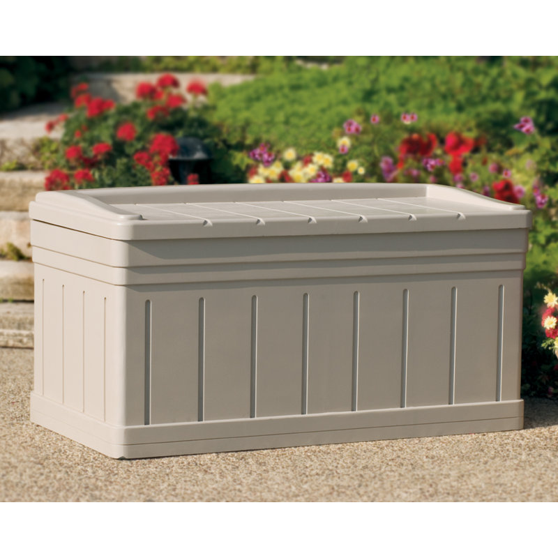 WFX Utility 134.62cm W 488L Water Resistant Plastic Lockable Storage Bench in Light Taupe