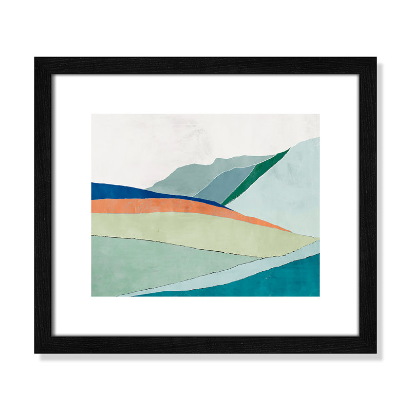 Camuto Hills Beneath R mobile Sun - reproduction d'art, Papier avec cadre en bois noir, H 13 po x l 15 po x P 0,75 po