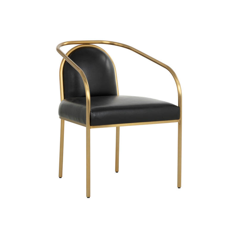 Fauteuil de salle à manger Feeko - Millik Cognac, Noir