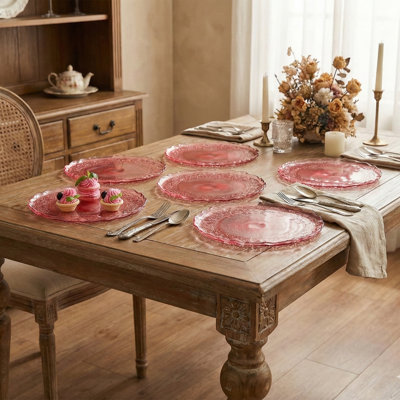 Ensemble de 6 assiettes rondes en verre 6 pièces