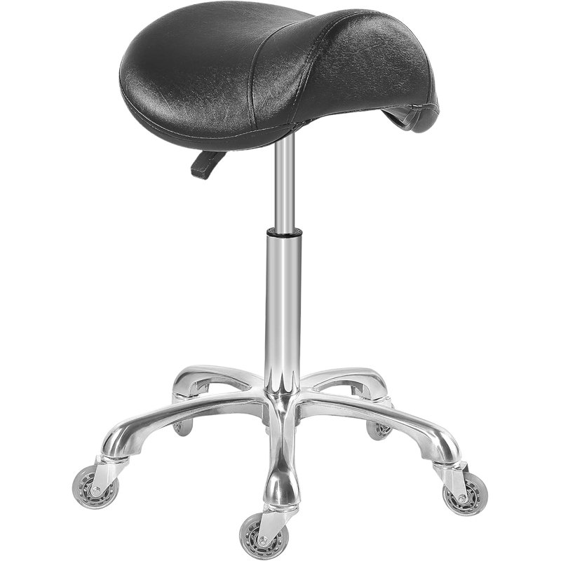 Saddle Stool, 21.5" H x 20.5" W x 20.5" D, Black