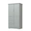 Armoire de rangement haute et large avec portes pour salle de bain / bureau, trois tiroirs, gris-129602151