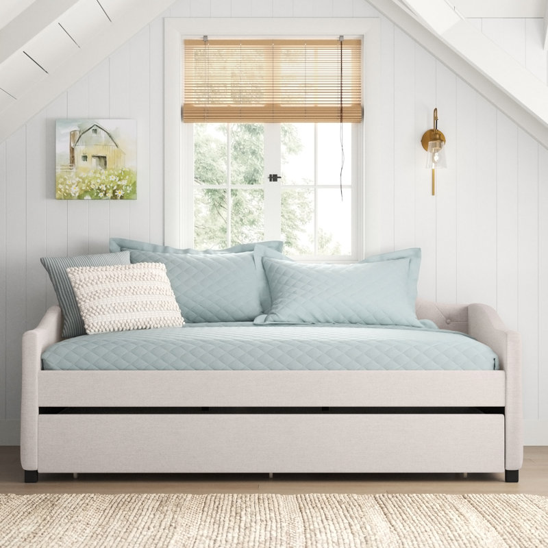Kylan Upholstered Daybed, Twin, Beige