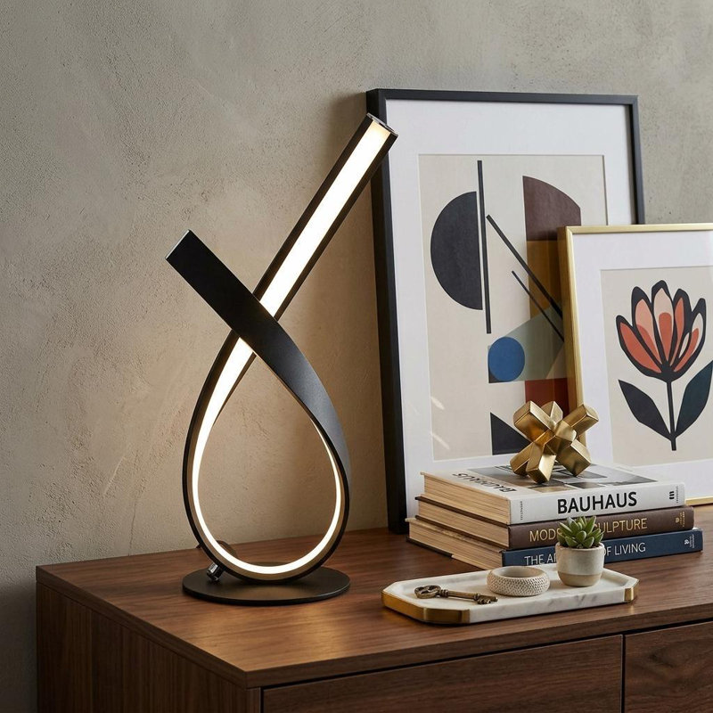Lampe de table 17 po Aishat, Noir, Non