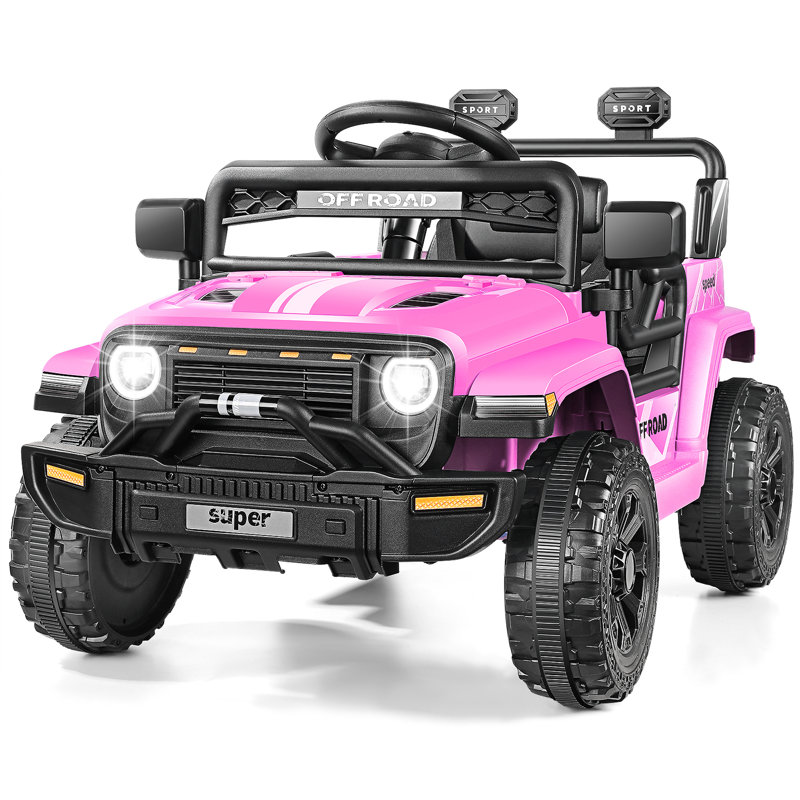 Pink 12V Electric Ride-On SUV with Remote Control and LED Lights