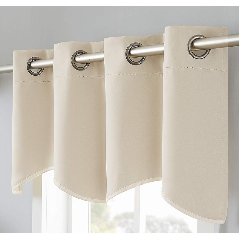 Scalloped Valance Scarf With 8 Grommets. Kitchen Valances Come in 5 Colors, Ivory