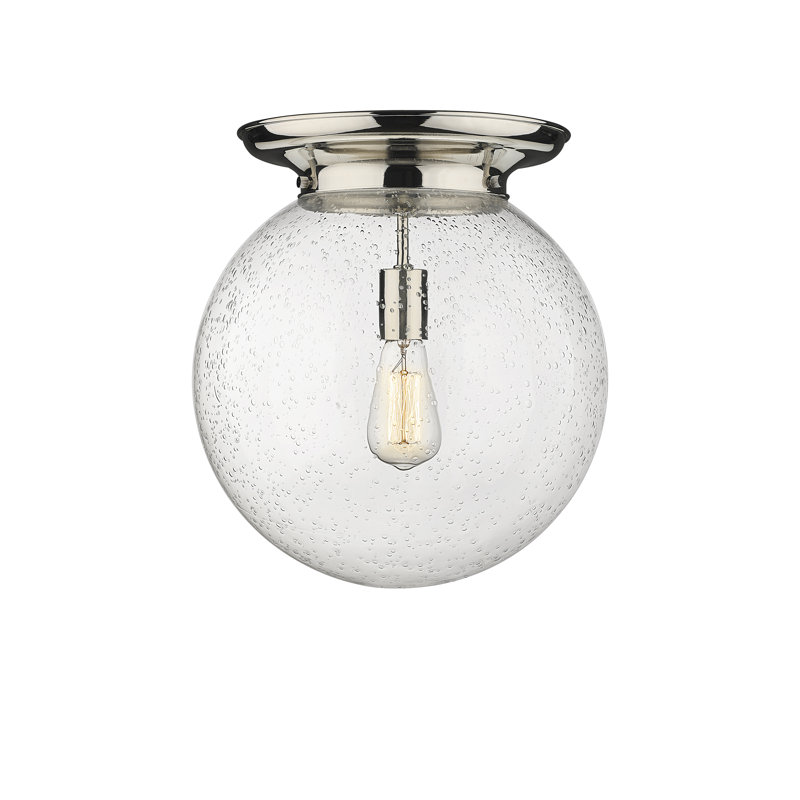 Plafonnier encastré 16 lumières 1 lumière Alfonsa, H 15,25 po x l 14 po x P 14 po, Bullé, Nickel poli