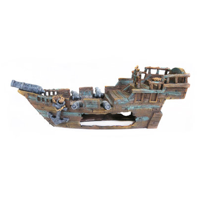 Shipwrecked Aquarium Resin - Decoration For Fish Tanks - Small