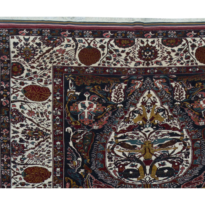 Wool Oriental Area Rug in Rosewood/Beige