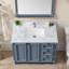 Dessus de meuble-lavabo 43 po x 22 po, comptoir en pierre frittée blanc Carra avec lavabo rectangulaire encastré en céramique avec dosseret de meuble-lavabo et comptoir-1758111956